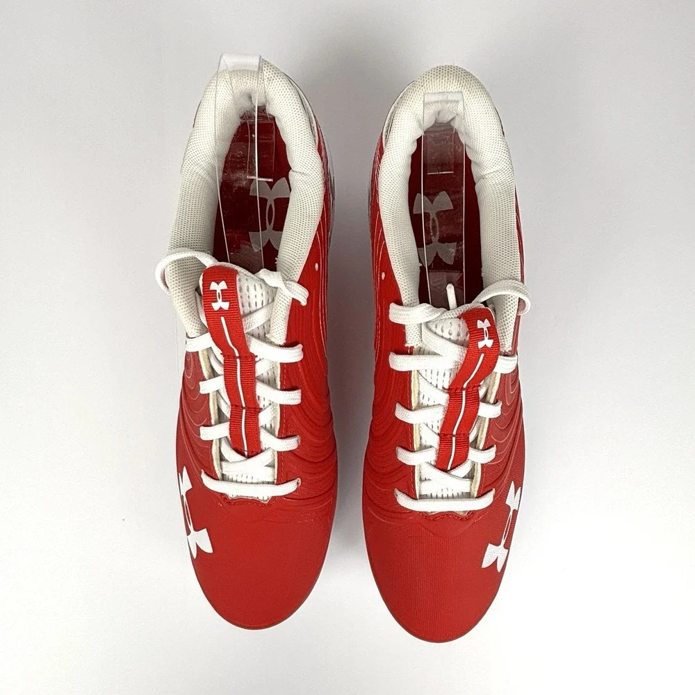 Under Armour Nitro Football Cleats Red White Men's Size 10.5 NWOB 3000182-600